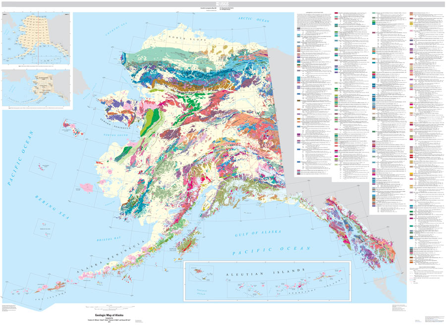 A low resolution geological map of Alaska