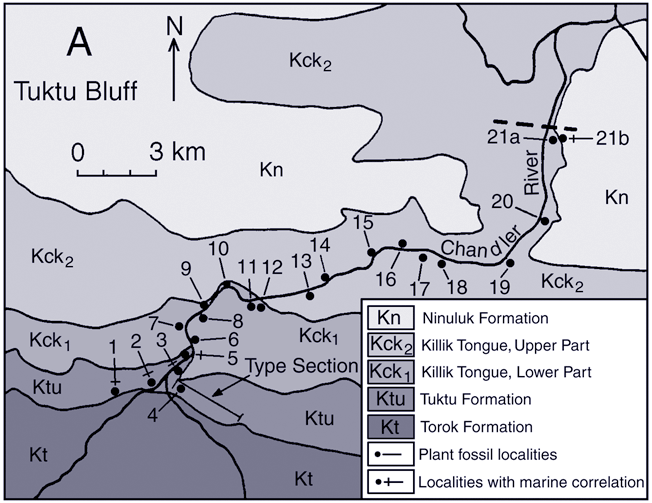 Map of Smiley Tuktu Bluff Localities