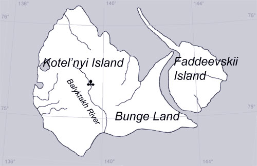 Map of Kotelnyi Island