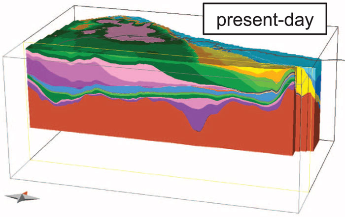 3D Model of Northern Alaska Geology, Present Day