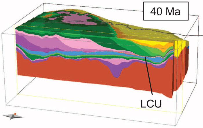 3D Model of Northern Alaska Geology, 40 Ma