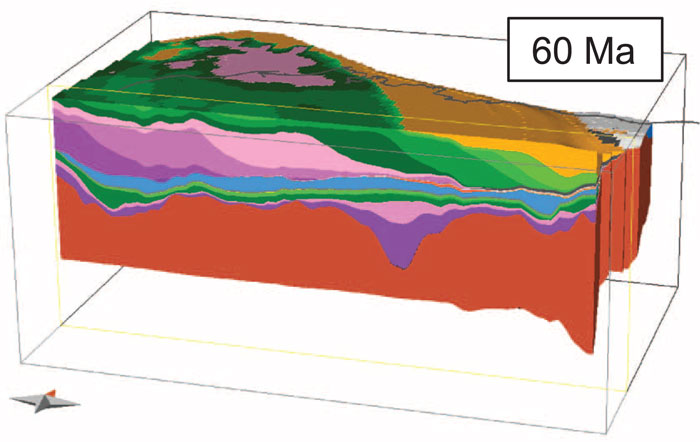 3D Model of Northern Alaska Geology, 60 Ma