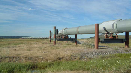 Photo of the trans-Alaska pipeline